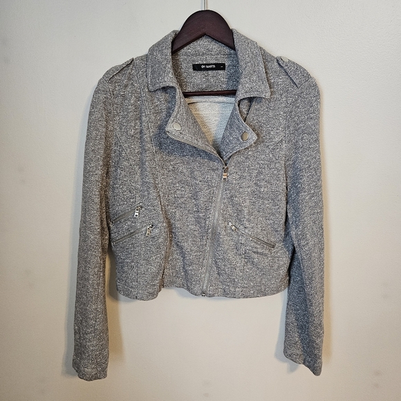 On Twelfth Jacket Gray Zip-Up Moto Lightweight Casual Neutral Trendy Spring Fall - Picture 8 of 8